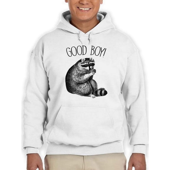 Good Boy! Raccoon Hoodie Men -Smartprints Designs, Male 3X-Large