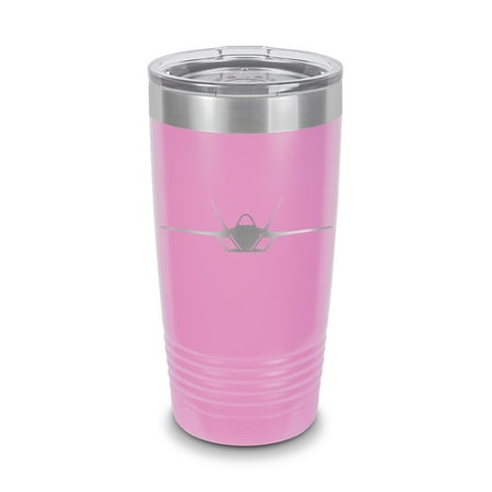 

F-22 Raptor Tumbler 20 oz - Laser Engraved w/ Clear Lid - Polar Camel - Stainless Steel - Vacuum Insulated - Double Walled - Travel Mug - f22 stealth tactical fighter aircraft technology