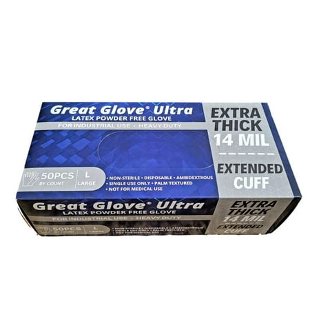 

14mil 12 in. Latex Powder Free Gloves 500-Count XL