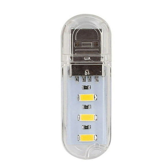 Cateissary Luz nocturna 3 LED 500mA 200LM 3000K/7000K Interfaz USB Computadoras portátiles para interiores Banco de energía Lámpara de noche Electrónica