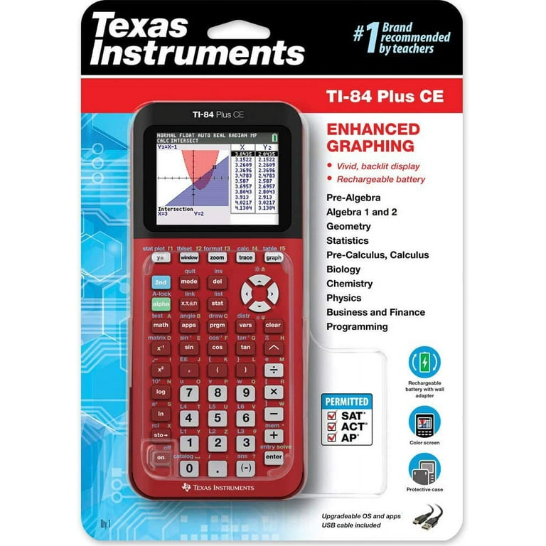 テキサス インスツルメンツ グラフ電卓 TI-84 プラス CE ラディカルレッド Texas Instruments TI-84 Plus CE Color Graphing Calculator (Radical Red) Texas Instruments TI-84 Plus CE Color Graphing Calculator, Radical