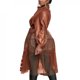 thumbnail image 4 of Abrigo para mujer, cuello en V, vestido de cuero ajustado, informal, cuello levantado, costura, mangas de color sólido, vestido, gabardina informal, chaqueta, Tops Fridja  po5224, 4 of 6