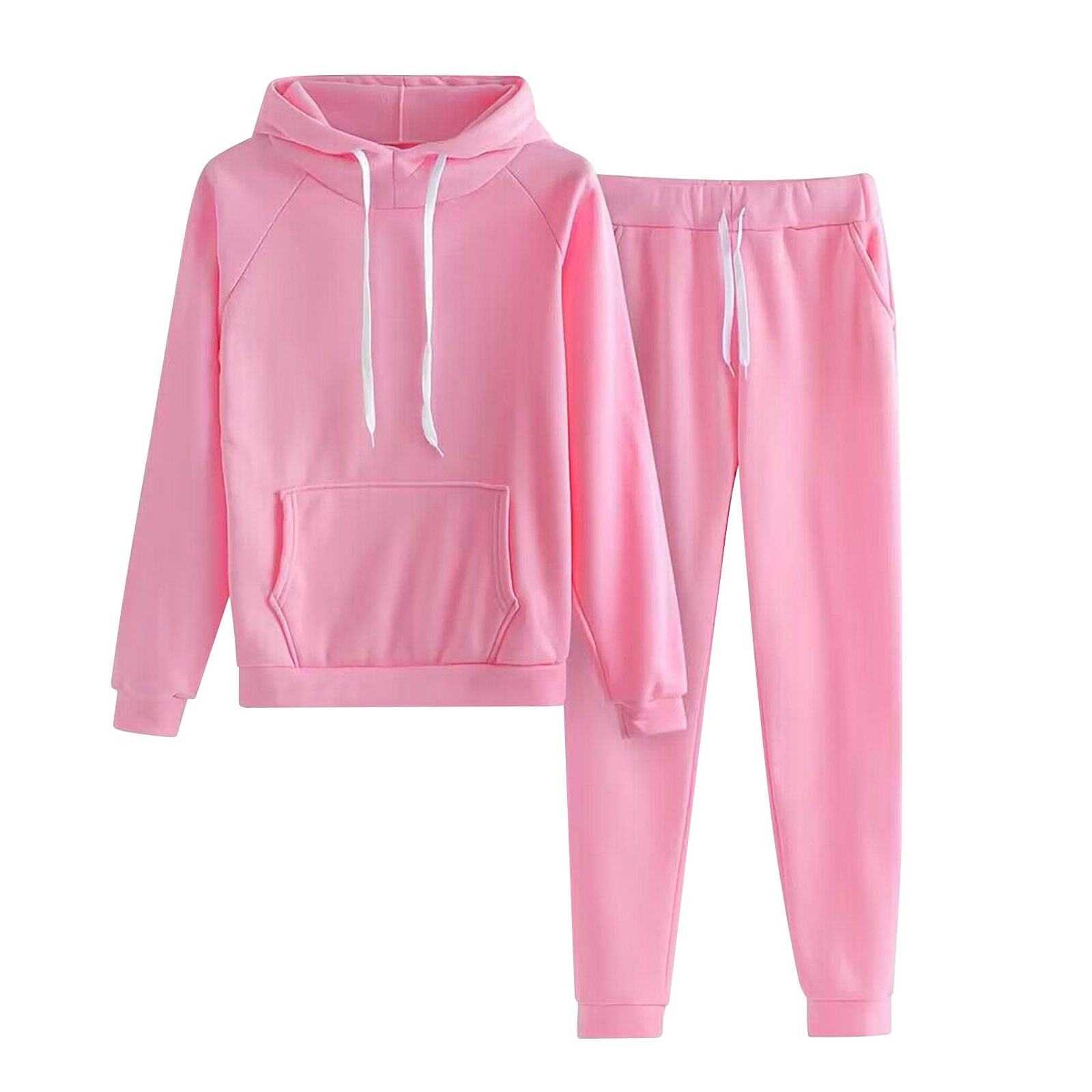 Women Jogger Outfit Matching Sweat Suits Long Sleeve Hooded Sweatshirt ...