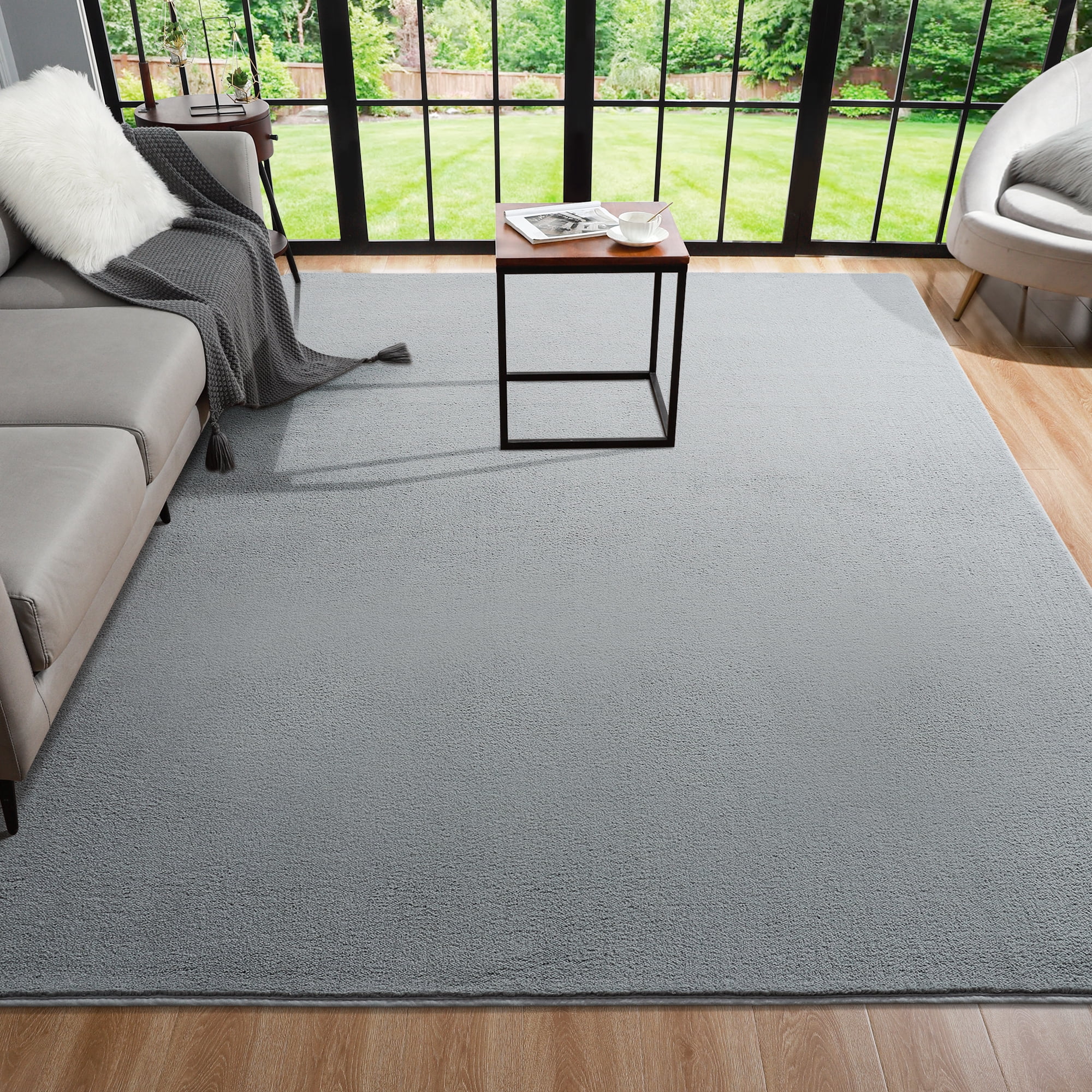 Arogan Soft Low Pile Rug Modern Area Rugs for Bedroom Living Room,Suitable for Boys Girls Teenagers and Adults with Super Soft Touch , Gray , 4' x 6'