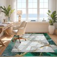 thumbnail image 3 of Design&I 4'x6' Washable Area Rug Snag-Free Skid-Resistant Medium Round Abstract Veined Motif Interlocking Border Swirl Center for Home Office, Under Desk, 3 of 7