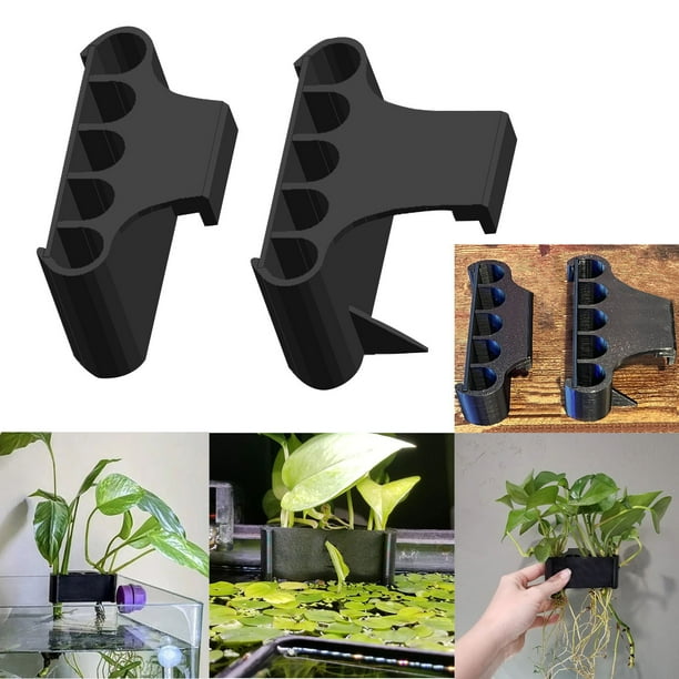 Portaplantas de acuario con ventosa colgante - Soporte hidropónico para pothos, bambú y plantas acuáticas para decorar el acuario y proteger las raíces