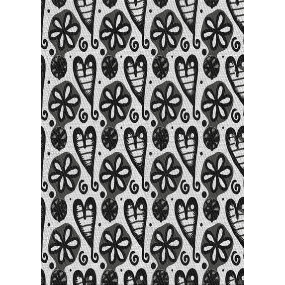 Ahgly Company Machine Washable Indoor Rectangle Transitional Charcoal Black Area Rugs, 8' x 12'