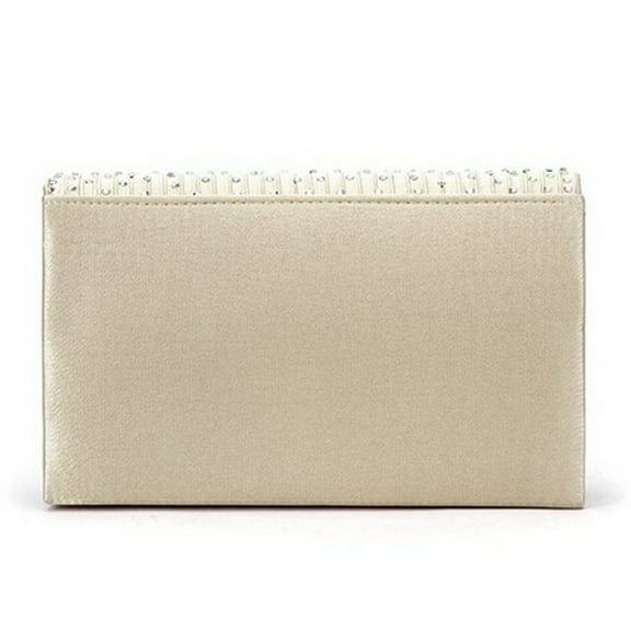 Mepaouo Evening Bag Clutch Purses for Women Sparkling Wedding Foldover Dressy Envelope Handbag Beige