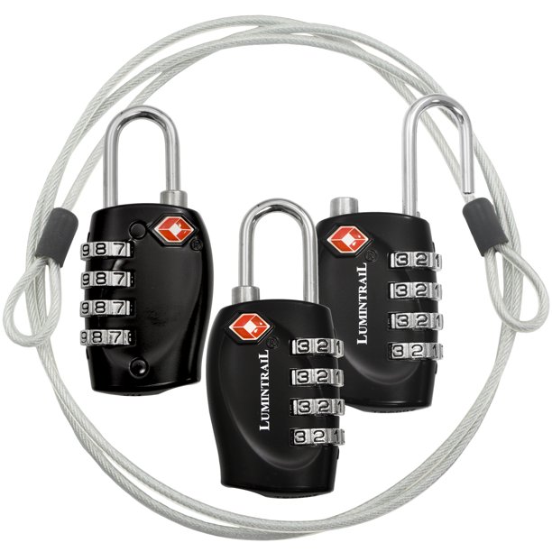 Lumintrail 3 pack TSA Approved All Metal International Travel Luggage 4