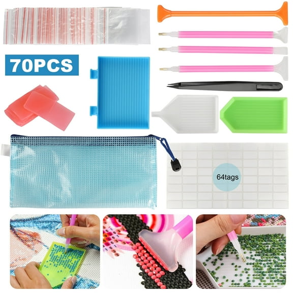 70pcs 5D Painting Tools Accessories Kits, DISEN DIY Diamond Cross Stitch for Adults Painting Art Crafts