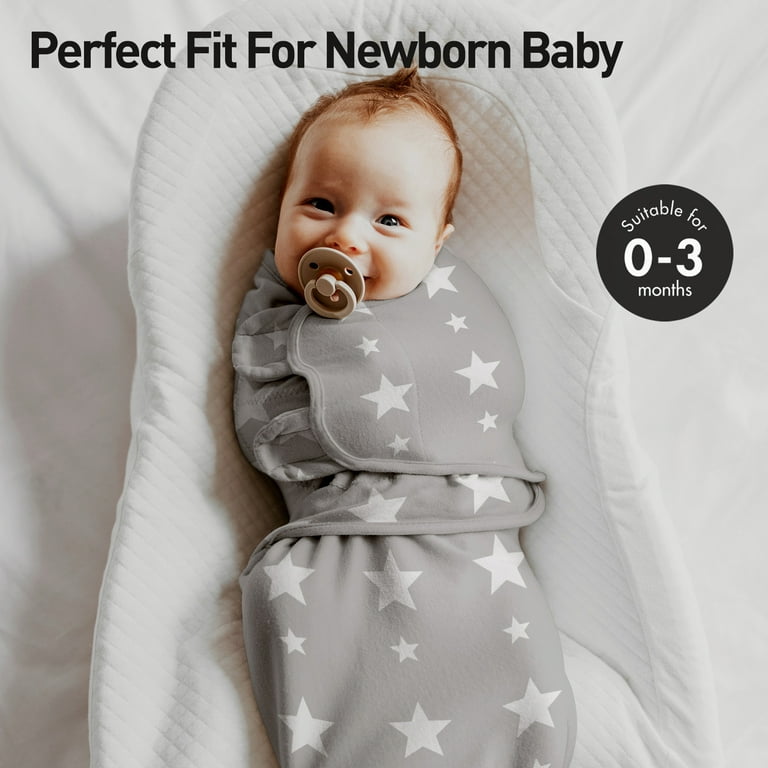 Egmao Baby Swaddle 100% Cotton Sleeping Bag Blankets for Boys Girls 0-3  Months Unisex Newborn 2-Pack-Star Stripe