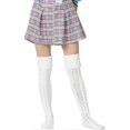 thumbnail image 3 of Women's Thigh High Socks Over the Knee Stockings Cable Knit Boot Socks Long Winter Leg Warmers White 85cm (1Pair), 3 of 4