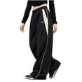 thumbnail image 5 of XFLWAM Women's Wide Leg Sweatpants Y2k Baggy Track Pants Goth Parachute Pants Cool Drawstring Lightweight Cargo Pants Black XL, 5 of 9