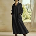 thumbnail image 4 of Viikei Long Sleeve Women's Dress Fall Fashion,Women's Long Sleeve Dress with Chest Pocket and A-Line Black M, 4 of 4