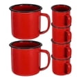 thumbnail image 2 of 6pcs Vintage Enamel Mugs, Premium Drinking Cups for Tea, Juice & Hot Beverages, Easy Clean, Slip Resistant Handle for Camping & Daily Use, 2 of 5