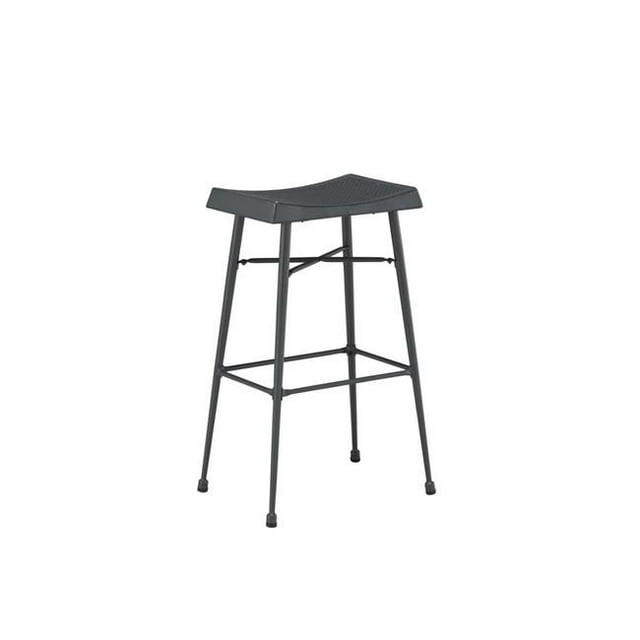 Boraam 80744 Round Carson Backless Barstool, Gray - Set of 2