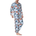 thumbnail image 2 of Salouo Polka dot bow Print Button-Front Long Sleeve Pajama Set for Men, Soft 2Pjs Men's Long Sleeve Sleepwear-Medium, 2 of 7