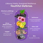 Immuno Supplement; Elderberry with Zinc and Vitamin C for Adults Full-Spectrum Cellular Nutrition for Peak Immune Support by PureHealth Research