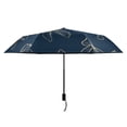 thumbnail image 3 of Light Yellow Bows Blue Background All Weather Umbrella Triple Folding Parasol 6 Ribs UV Protection Portable, 3 of 8