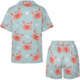 thumbnail image 4 of PRIYAL Ensemble de Pyjama pour Femmes Crabes Rouges Shorts Deux Pièces Manches Courtes, 4 of 5