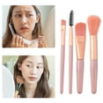 thumbnail image 5 of 8 Pcs Makeup Brush Set Travel Brush Foundation Contour Brush Artificial Fiber Plastic Metal Handle Pink, 5 of 7