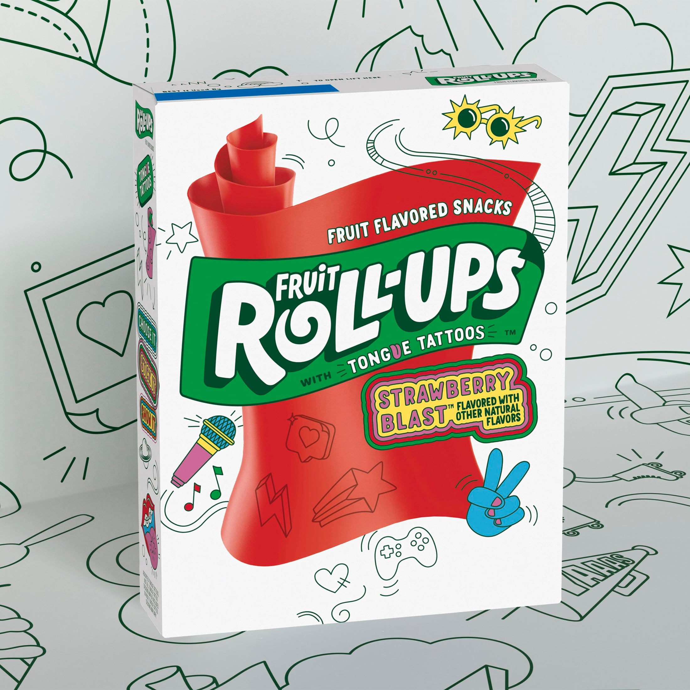 Fruit Roll-Ups Gluten Free Fruit Flavored Snacks, Strawberry Blast (10 Count)