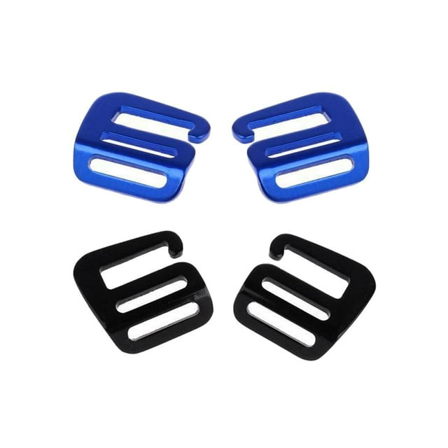2 pares hebillas deslizantes de Metal gancho aluminio para mochila correa de equipaje Negro y azul shamjiam