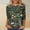 Army Green, variant on Womens Plus Size Tops under $5,Women Fashion Casual Printed Round Neck Three Quarter Sleeve 3/4 Sleeve T-shirt Loose Green M