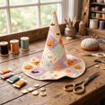 thumbnail image 5 of Novelty Quilted Witch Hat, Halloween Festival Accessory For Party Cosplay, 5 of 6