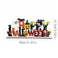 thumbnail image 3 of Happy Halloween Wooden Tabletop Sign,Ghost Pumpkin Bat Layered Mantel Decor,Freestanding Farmhouse Shelf Ornament Holiday Gift, 3 of 6