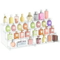 thumbnail image 2 of Lifewit 4 Tier Clear Display Risers Stand with Decorative Fences, Plastic Perfume Organizer, Display for Figures, Cupcake, Dessert, Desktop Stand for Organization and Decor, 2 pack, 12inch, 2 of 9