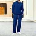thumbnail image 2 of VBTAPA Mens 2 Piece Tracksuit Sets Polos Athletic Sweatsuits Quarter Zip Tops and Matching Pants for Casual Sports Navy S, 2 of 9