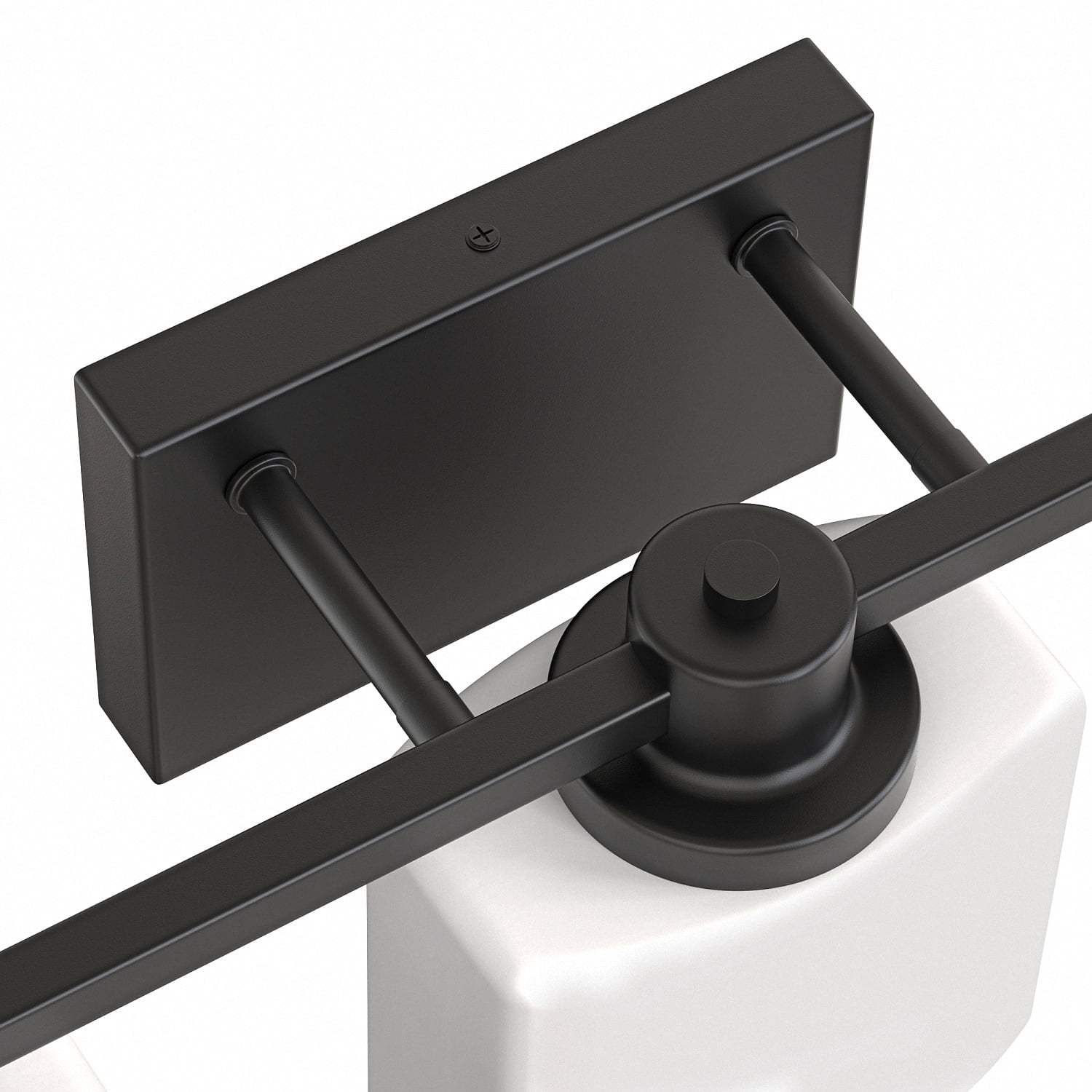 YANSUN 39.8 in 5-Light Bathroom Vanity Light, Black Linear Sconce with Square Milky Glass Shades for Bathroom, Vanity Table (Bulbs Not Included)