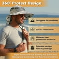 thumbnail image 5 of Tirrinia Sun Blocker Sun Hats for Men with Neck Flap and Wide Brim for Outdoor Camping, Hiking, Hunting, and Fishing, Sun Hat for Men, 5 of 8