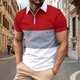 thumbnail image 1 of pstuiky camisetas para hombre, Blusa informal de manga corta con cuello vuelto y cremallera de color liso para hombre ropa de hombre m, 1 of 5