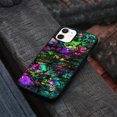 thumbnail image 4 of FINCIBO Soft Rubber Protector Cover Case for Apple iPhone 12 / 12 Pro 6.1" 2020 (NOT FIT Apple iPhone 12 Pro Max 6.7" 2020/iPhone 12 mini 5.4" 2020), Purple Green Galaxy Marble, 4 of 5