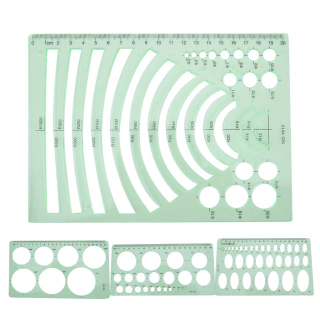 Reglas de plantilla de dibujo de arquitectura multifuncional Kit de regla hueca de pintura DIY (#2)