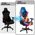 thumbnail image 4 of Pzuqiu Wolf Gaming Chair Covers Soft Office Chairs Protector with 2 Pieces Armrest Covers Lightning Scratchproof Elastic Gaming Chair Covers Set for Home, Shop, Office, 4 of 7