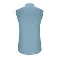 thumbnail image 4 of IYTR Mens Sleeveless Tee Shirts Sports Solid Color Summer Sleeveless Tank Tops Button Stand-up Collar Vest Shirts Gray XL, 4 of 5