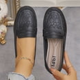 thumbnail image 5 of Domuza Women's Moccasin Loafer – Classic Slip-On with Cushioned Insole, Handstitched Details, and Durable Rubber Outsole for All-Day Comfort Black 7.5（EU-39）, 5 of 6