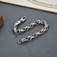 thumbnail image 7 of HOOUN Real S925 Sterling Silver Chain Men Women 8mm Carved Pattern Oval Link Bracelet-7.1inch, 7 of 7