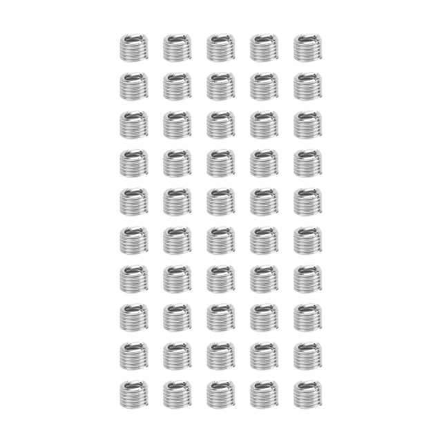 50 piezas de insertos de rosca de alambre unidades estadounidenses insertos de buje de tornillo herramienta de reparación de orificios roscados 1/4in-201.5D