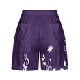 thumbnail image 4 of Womens Casual Shorts Comfy Elastic Waist Drawstring Pocket Shorts Pants Purple L, 4 of 5