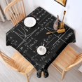 thumbnail image 2 of Math Equations Algebra Formulas Black Pattern Square Tablecloth,Waterproof Square Table Cover,Wipeable Spillproof Washable Table Cover for Home Kitchen Party Decor 42"X42"(107x107cm), 2 of 6
