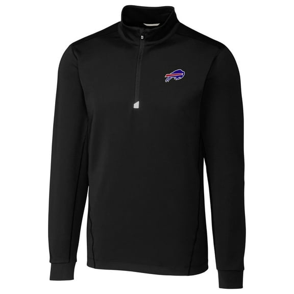 Men's Cutter & Buck Black Buffalo Bills Traverse Quarter-Zip Pullover Jacket