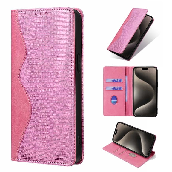 for Motorola Moto G 5G 2025 Wallet Case, Women Girls PU Leather Flip Case RFID Blocking Card Holder Folio Flip Magnetic Stand TPU Shockproof Protective Cover for Motorola Moto G 5G 2025 - Pink