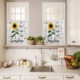 thumbnail image 3 of 3 Piece Kitchen Curtains and Valances Set Sunflowers Cafe Curtains 36 Inch Length Farmhouse Retro Pastoral Floral Wooden Grain Valance & Tier Curtain for Living Room Bedroom Window 54"x18"+27"x36"*2, 3 of 6