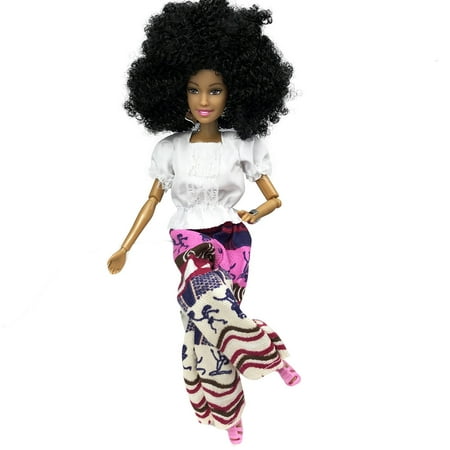 Smart Novelty Pink Baby Movable Joint African Doll Toy Black Doll Best Gift Toy For