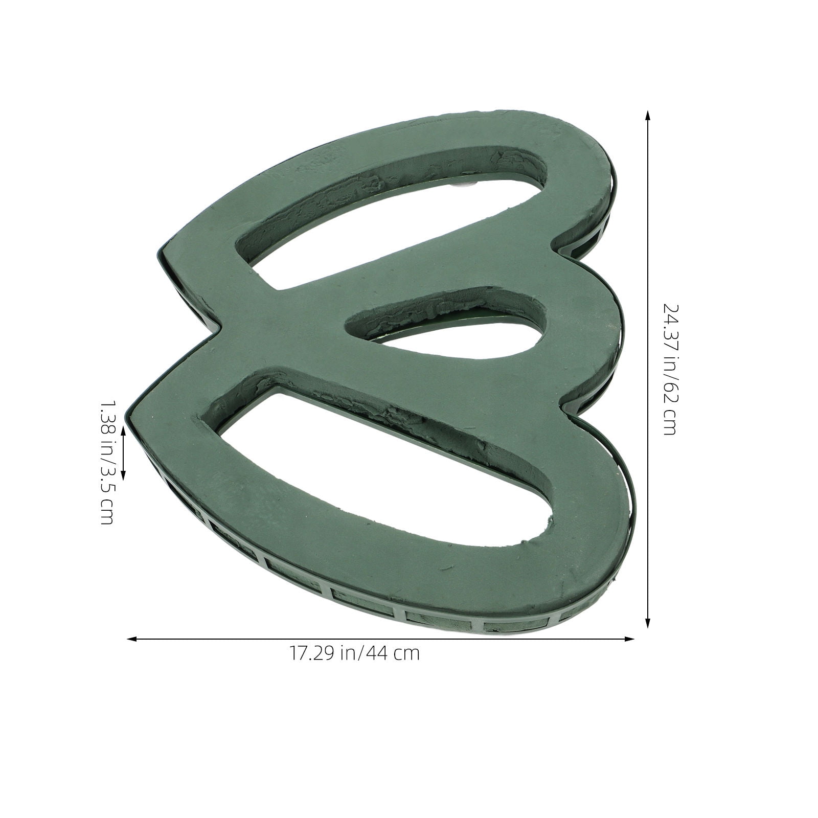 IDEANATEGRATE Wedding Car Floral Arrangement Supplies 1Pack Heart Shaped Green Plastic Foam Mud for Flower Decoration