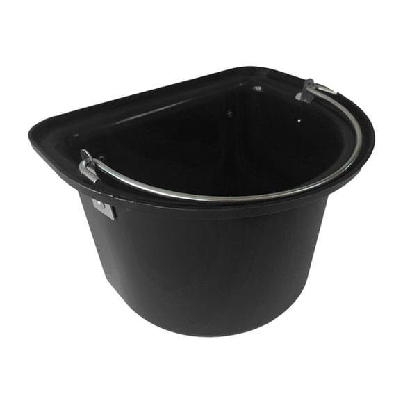Cubo de para caballos Comedero para caballos que ahorra espacio Suministros de alimentación para exteriores Comedero resistente para montar Negro